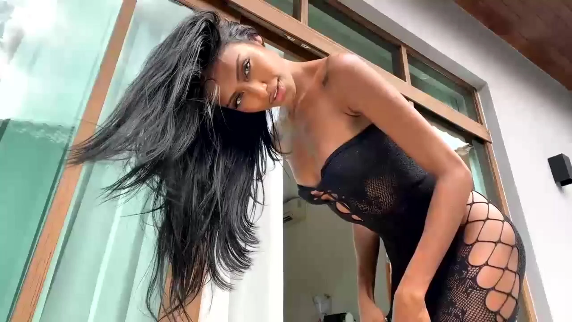 Anna Celeste extreme hot video in black dress